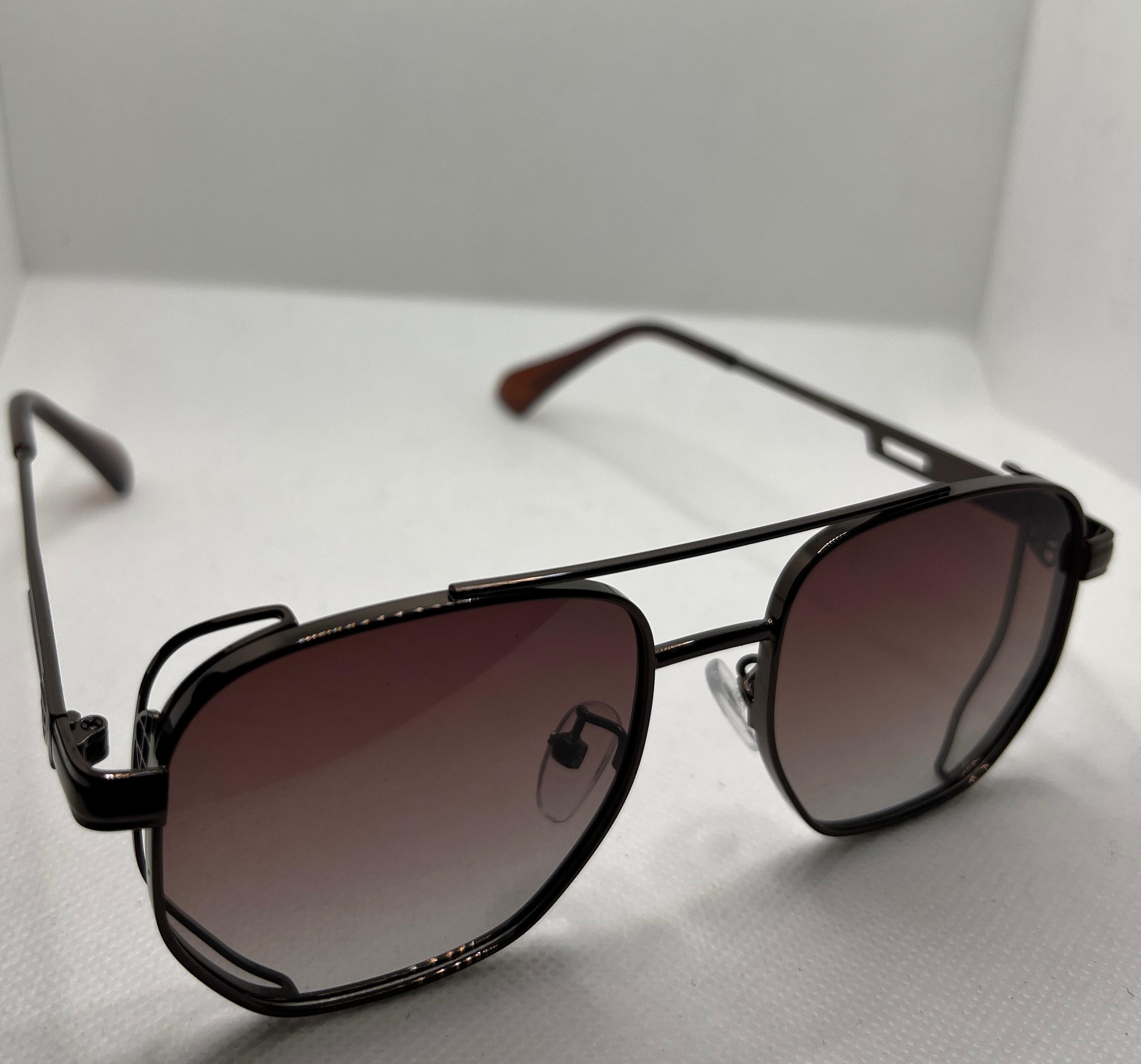  Meeran polo sunglasses with brown gradient lenses and a black/brown frame, featuring UV protection